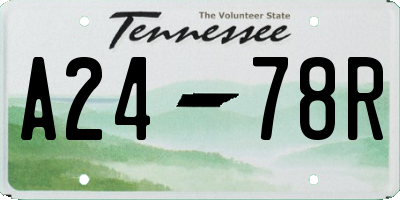 TN license plate A2478R