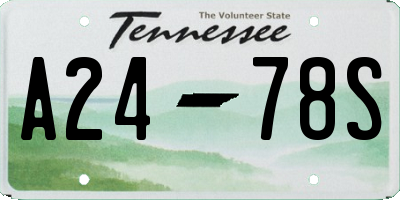 TN license plate A2478S