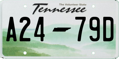 TN license plate A2479D