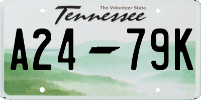 TN license plate A2479K