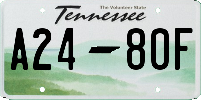 TN license plate A2480F