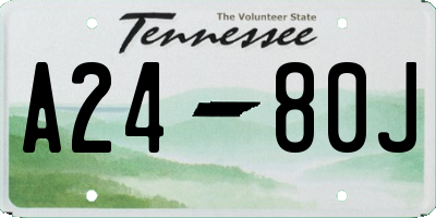 TN license plate A2480J
