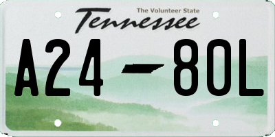 TN license plate A2480L
