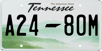 TN license plate A2480M