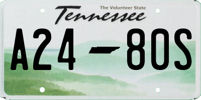 TN license plate A2480S