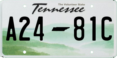 TN license plate A2481C