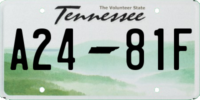 TN license plate A2481F