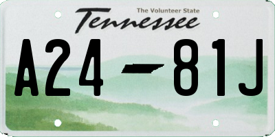 TN license plate A2481J