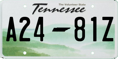 TN license plate A2481Z