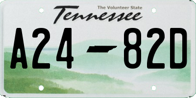 TN license plate A2482D