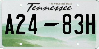 TN license plate A2483H
