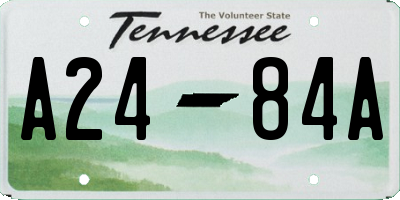TN license plate A2484A