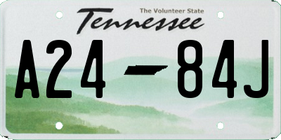 TN license plate A2484J