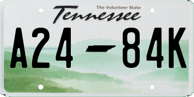 TN license plate A2484K