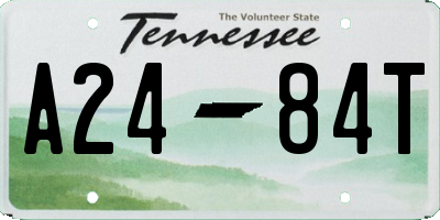 TN license plate A2484T