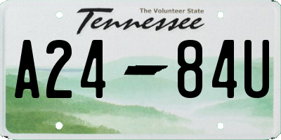 TN license plate A2484U