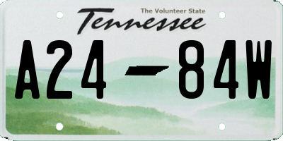 TN license plate A2484W
