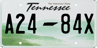 TN license plate A2484X