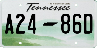 TN license plate A2486D