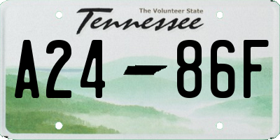 TN license plate A2486F