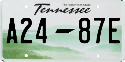TN license plate A2487E