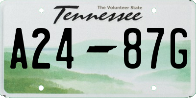 TN license plate A2487G
