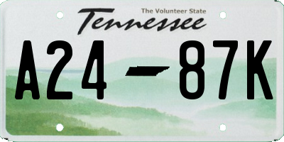 TN license plate A2487K