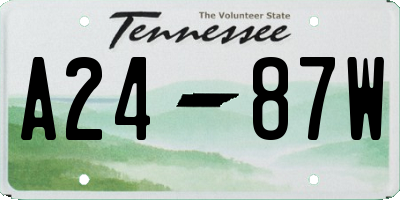 TN license plate A2487W
