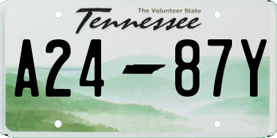 TN license plate A2487Y