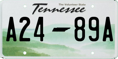 TN license plate A2489A