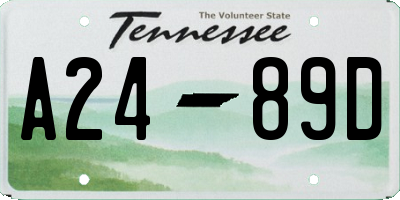 TN license plate A2489D