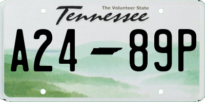 TN license plate A2489P