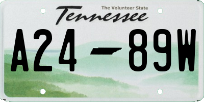 TN license plate A2489W
