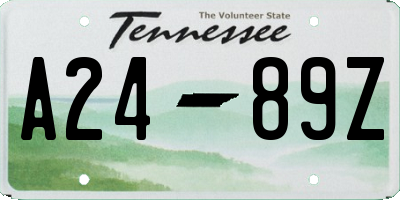 TN license plate A2489Z