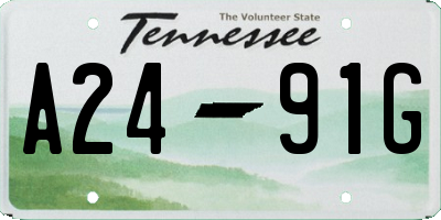 TN license plate A2491G
