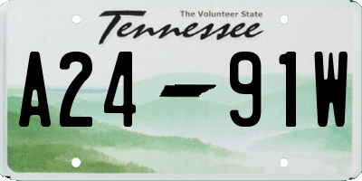 TN license plate A2491W