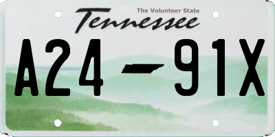 TN license plate A2491X