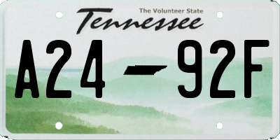 TN license plate A2492F