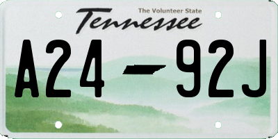 TN license plate A2492J