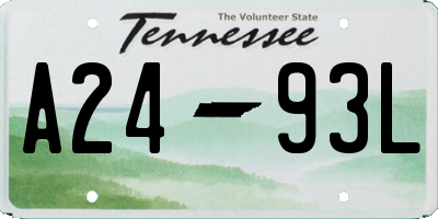 TN license plate A2493L