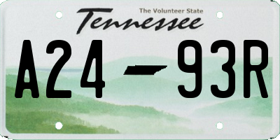 TN license plate A2493R