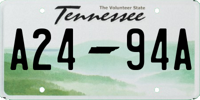TN license plate A2494A