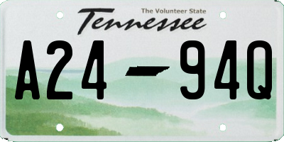 TN license plate A2494Q