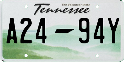 TN license plate A2494Y