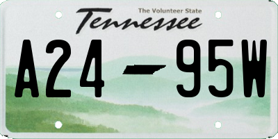 TN license plate A2495W