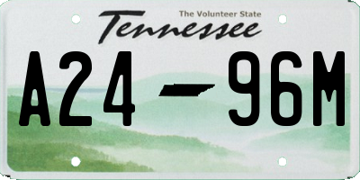 TN license plate A2496M