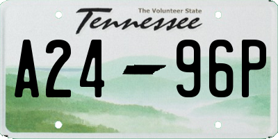 TN license plate A2496P