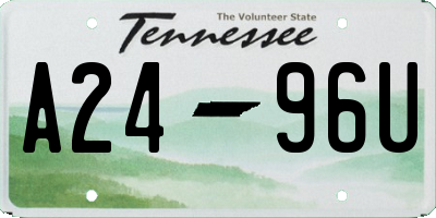 TN license plate A2496U