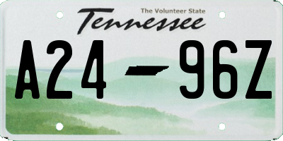TN license plate A2496Z