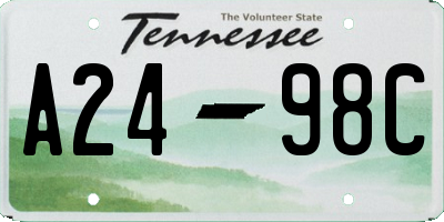 TN license plate A2498C